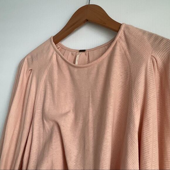 Free People Billie ribbed layered top xs peach/light pink - Picture 3 of 11